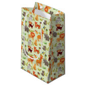 漫画動物が付いているパターン スモールペーパーバッグ (正面アングル)