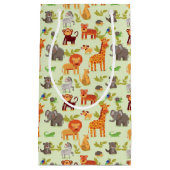 漫画動物が付いているパターン スモールペーパーバッグ (正面)