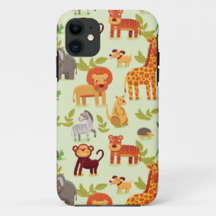 漫画動物が付いているパターン iPhone 11 ケース