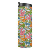 漫画動物が付いているヴィンテージパターン タンブラー (回転右)