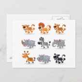 漫画動物は1つを置きました ポストカード (正面/裏面)