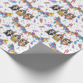 漫画動物誕生日包装紙 | かわいい贈り物 ラッピングペーパー (角)