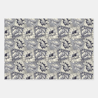 漫画吹き出しアーポップ・アートのト ラッピングペーパーシート