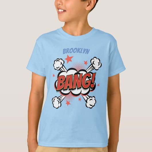 漫画吹き出しタイポグラフィアート Tシャツ (正面)