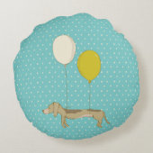 漫画図解入りの、写真付きのの犬の装飾子供へ ラウンドクッション (裏面)