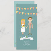 漫画図解入りの、写真付きのカップルポートレート結婚ズ プログラム (正面/裏面)