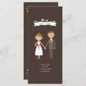 漫画図解入りの、写真付きのカップルポートレート結婚ズ プログラム (正面/裏面)