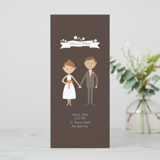 漫画図解入りの、写真付きのカップルポートレート結婚ズ プログラム (スタンド正面)