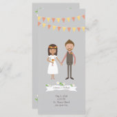 漫画図解入りの、写真付きのカップルポートレート結婚ズ プログラム (正面/裏面)