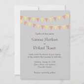 漫画図解入りの、写真付きのカップルポートレート結婚ズ 招待状 (正面)