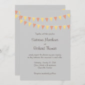 漫画図解入りの、写真付きのカップルポートレート結婚ズ 招待状 (正面/裏面)