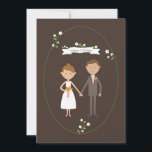 漫画図解入りの、写真付きのカップルポートレート結婚ズ 招待状<br><div class="desc">可愛い結婚式招待状カップルのキャラクターが揃ったカートゥーンスイート。似たペアを見つけなさい。</div>