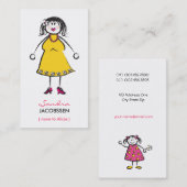 漫画女の子のテレホンカードの幸せな家族のお母さん コーリングカード (正面/裏面)