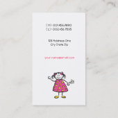 漫画女の子のテレホンカードの幸せな家族のお母さん コーリングカード (裏面)