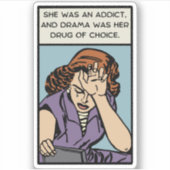 漫画女性がドラマを必要 シール (正面)