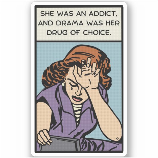 漫画女性がドラマを必要 シール (正面)