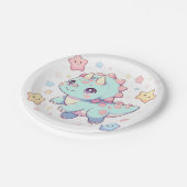 漫画威厳のある恐竜の赤ちゃんシャワー ペーパープレート (アングル)