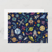 漫画宇宙エクスプローラー誕生日キッズテーマ ポストカード (正面/裏面)