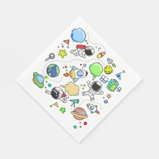 漫画宇宙テーマバースデーパーティー紙ナプキンス スタンダードランチョンナプキン (角)