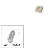 漫画宇宙ロケット名前をカスタムする ラバースタンプ (押印)