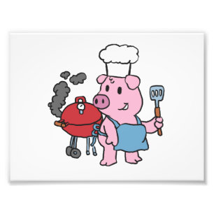 漫画家がbbqを作る 背景色を選択 フォトプリント           
