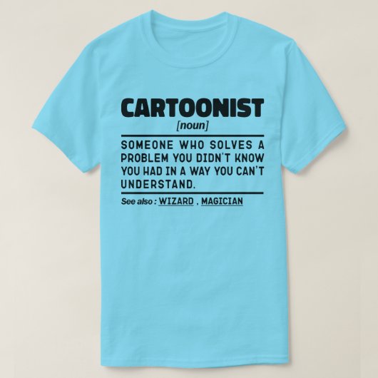 漫画家の名詞定義皮肉ことわざ おもしろい Tシャツ (デザイン正面)