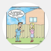 漫画家ギフトおもしろいティ&コレクティブ ラウンドシール (正面)