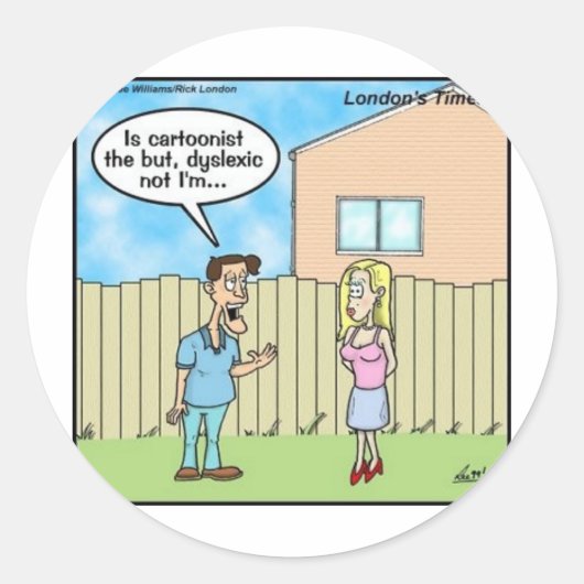 漫画家ギフトおもしろいティ&コレクティブ ラウンドシール (正面)