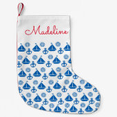 漫画帆船型|名前の追加 スモールクリスマスストッキング (正面)