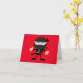 漫画忍者ウォリアーレッドハッピーバースデー カード (黄色い花)