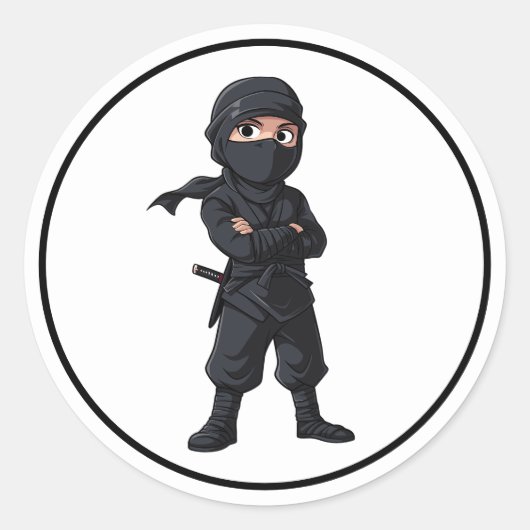 漫画忍者戦士ボーイズ誕生日パーティー ラウンドシール (正面)