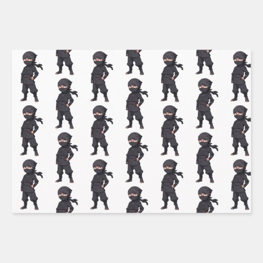 漫画忍者戦士ボーイズ誕生日パーティー ラッピングペーパーシート (正面)