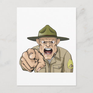 漫画怒軍の訓練軍曹が叫ぶ ポストカード