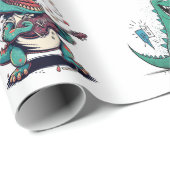 漫画恐竜バースデーパーティー漫画トレックスラッピング ラッピングペーパー (ロールコーナー)