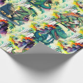 漫画恐竜バースデーパーティー漫画トレックス ラッピングペーパー (角)