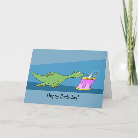 漫画恐竜誕生日 カード (正面)