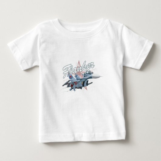 漫画戦闘機飛行機 ベビーTシャツ (正面)