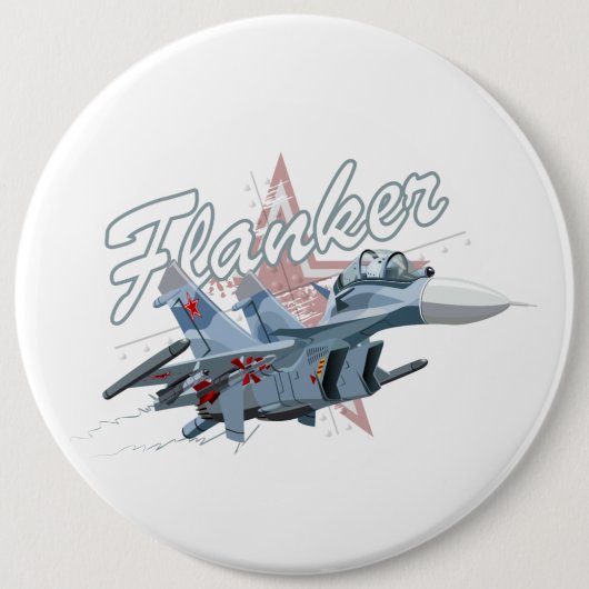 漫画戦闘機飛行機 缶バッジ (正面)