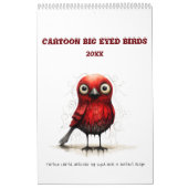 漫画抽象芸術大きな目の鳥 カレンダー (カバー)