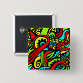 漫画抽象芸術 缶バッジ (正面&裏面)