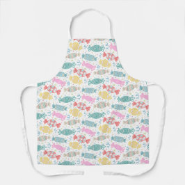 漫画数々の色のフェスティバル菓子 エプロン
