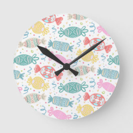 漫画数々の色のフェスティバル菓子 ラウンド壁時計