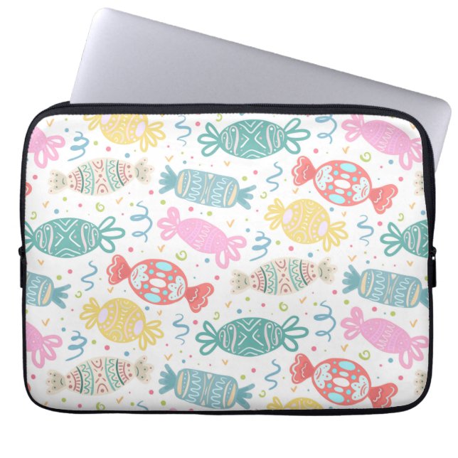 漫画数々の色のフェスティバル菓子 ラップトップスリーブ (正面)
