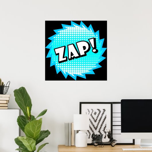 漫画文化で使われるザップ擬音語 ポスター (ホームオフィス)