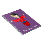 漫画日本の人形の赤い着物かわいい日記 ノートブック (右側)