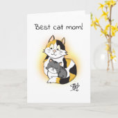 漫画最高のの猫ママの評価 カード (黄色い花)