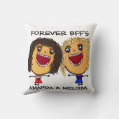 漫画最高の友友BFFsブロンドとブルネット クッション (裏面)