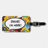 漫画本おもしろいクールパーソナライズされた ラゲッジタグ (正面横)