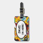 漫画本おもしろいクールパーソナライズされた ラゲッジタグ (正面縦)