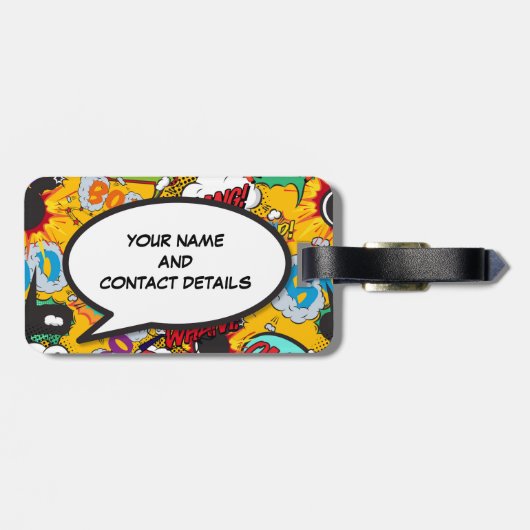 漫画本おもしろいクールパーソナライズされた ラゲッジタグ (裏面横)